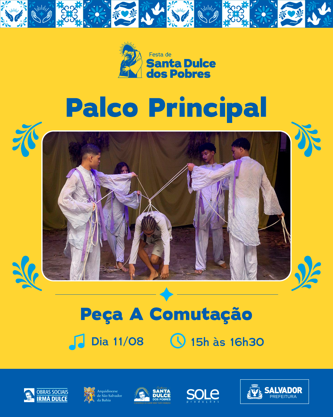 Espetáculo com música e artes cênicas leva público à Praça Irmã Dulce nesta sexta-feira