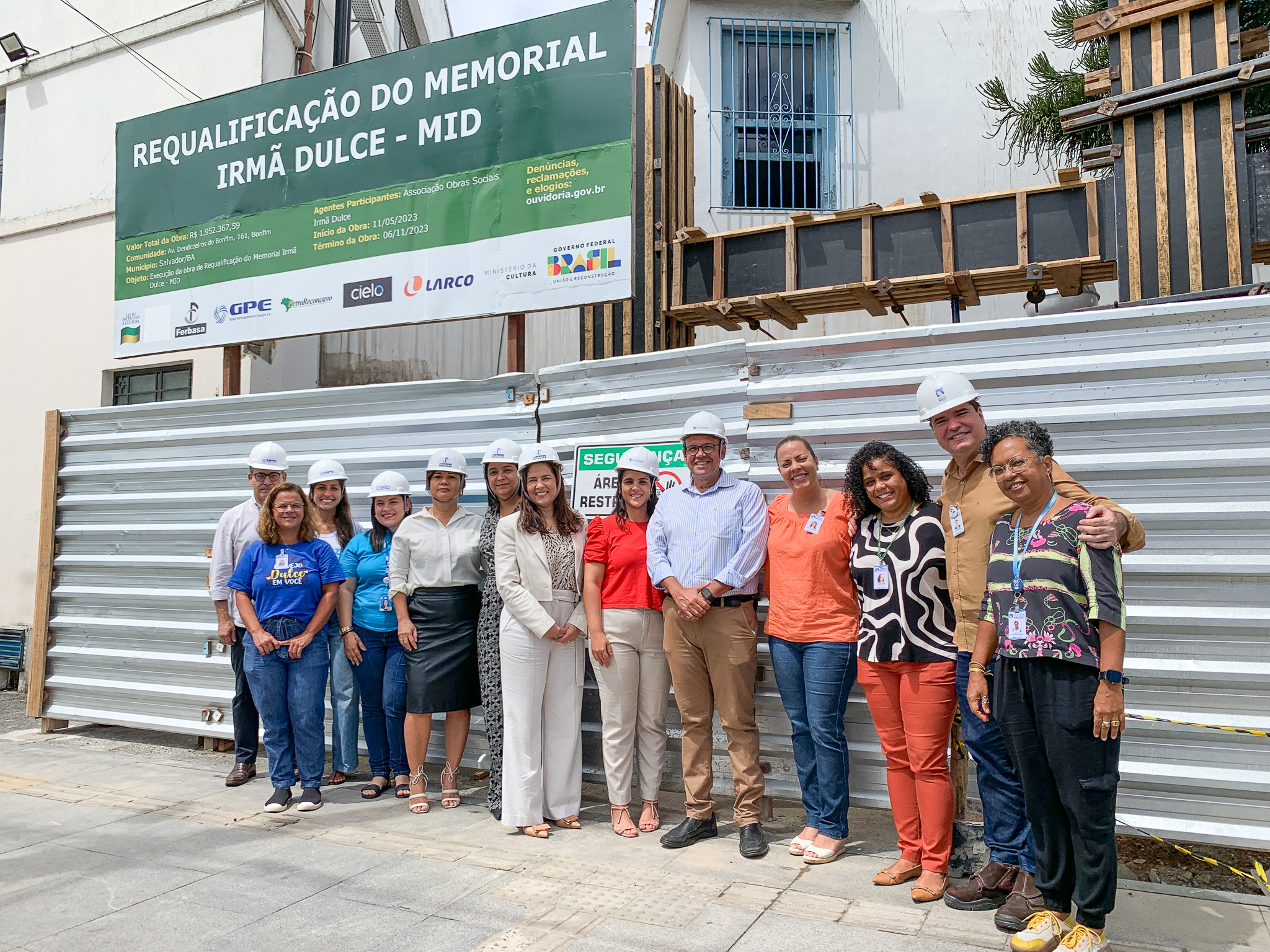 Parceiros visitam obra de requalificação do Memorial Irmã Dulce