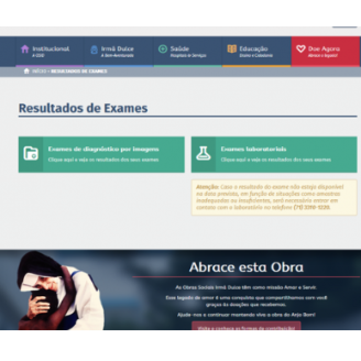 Obras Sociais Irmã Dulce disponibilizam resultados de exames pela internet